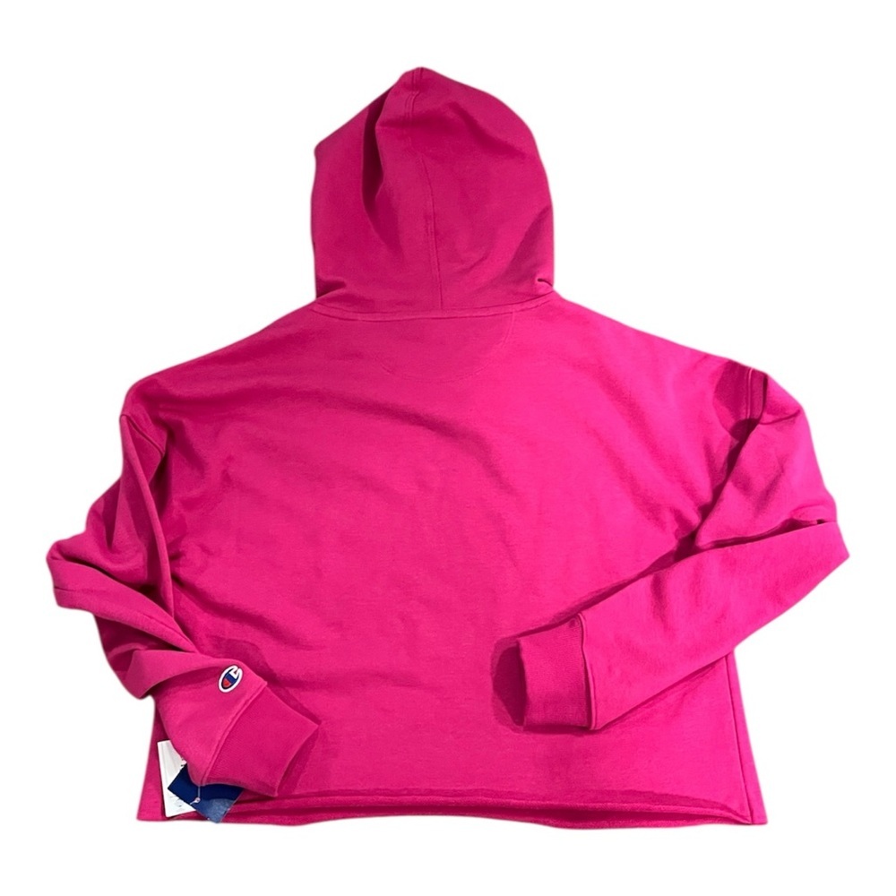 Champion Campus Fuchsia Cropped Hoodie with Floral Embroidered Logo size S - Picture 2 of 9